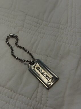 COACH Small Polished Silver Metal Hangtag NWOT 1.5”